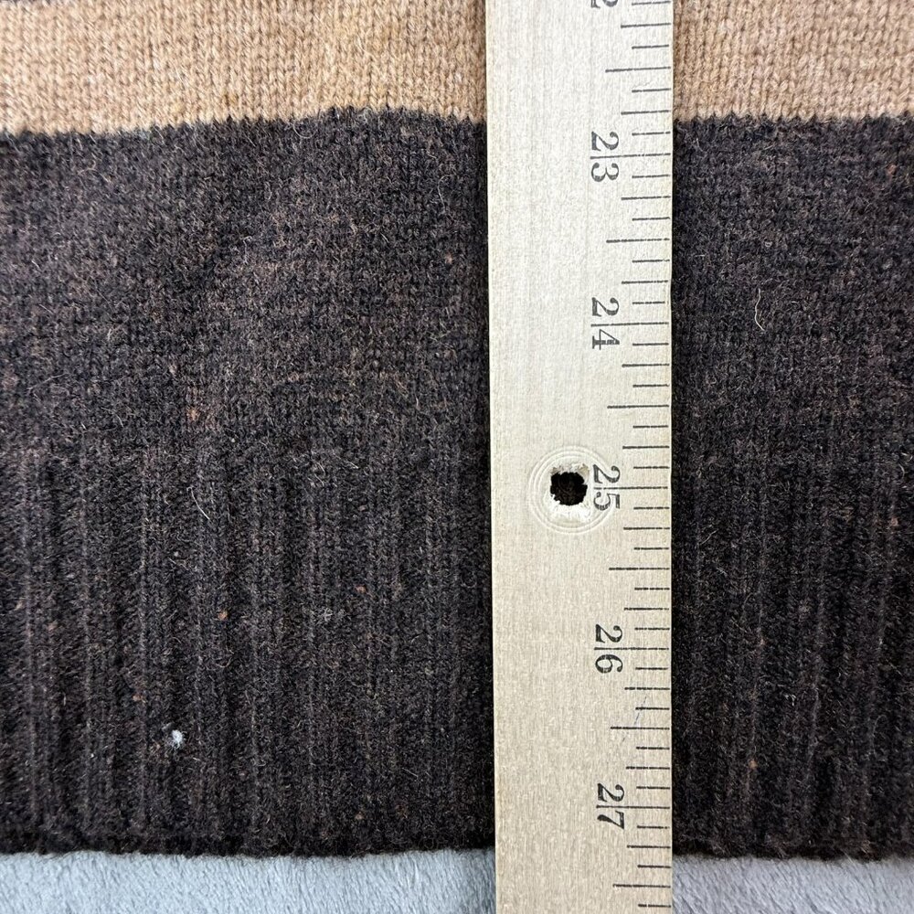 Jos A Bank Sweater Mens Large Brown V Neck Lambswool Striped Knit Pullover New - Picture 12 of 14